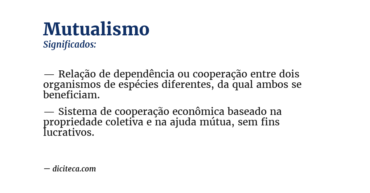 Significado de mutualismo