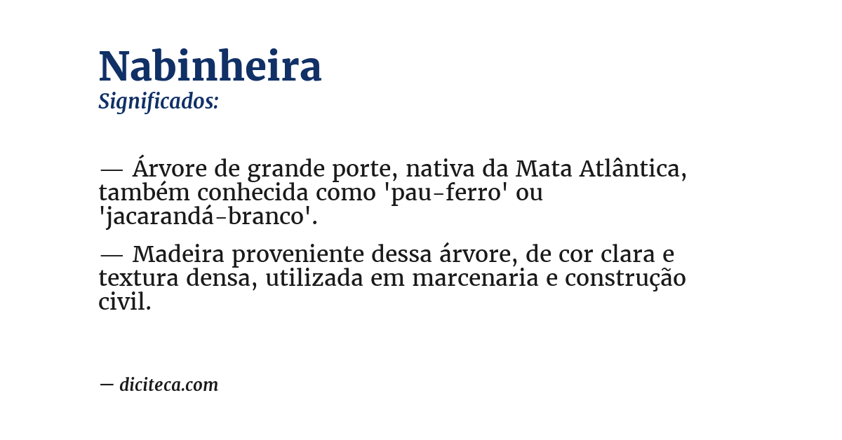 Significado de nabinheira