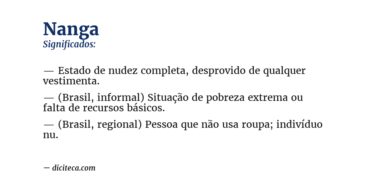 Significado de nanga