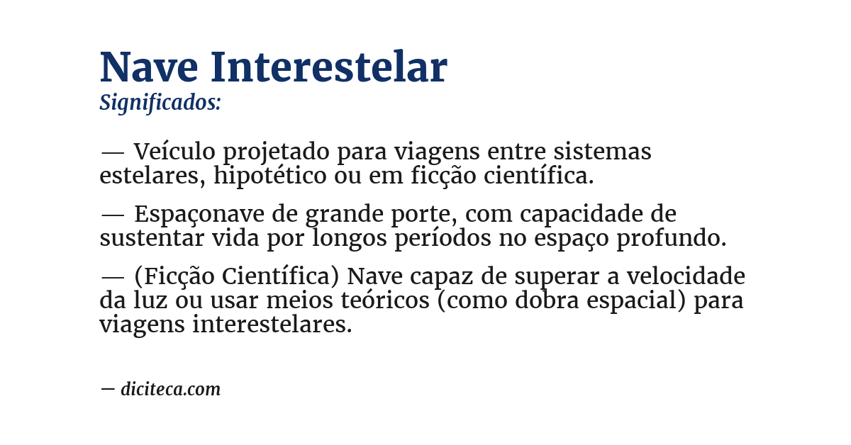 Significado de nave interestelar