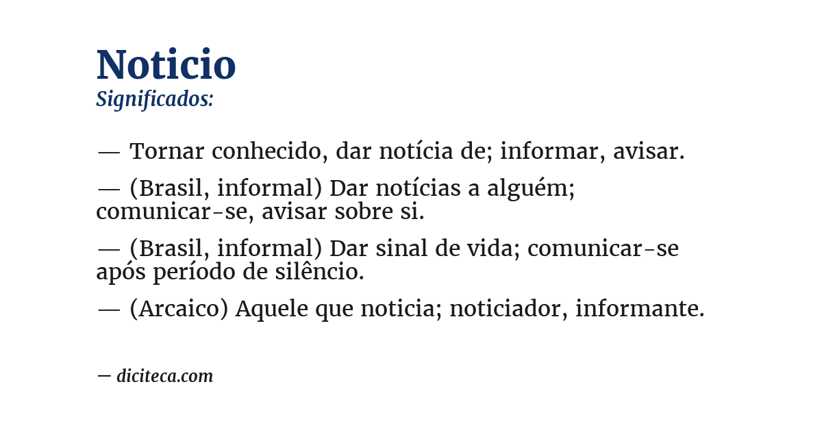 Significado de noticio