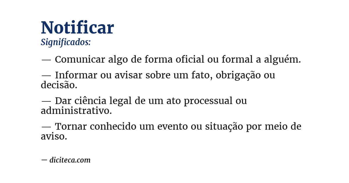 Significado de notificar