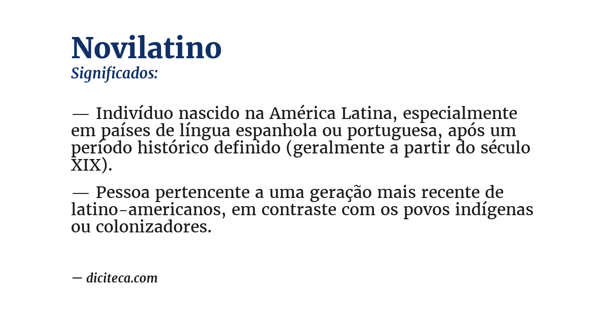 Significado de novilatino