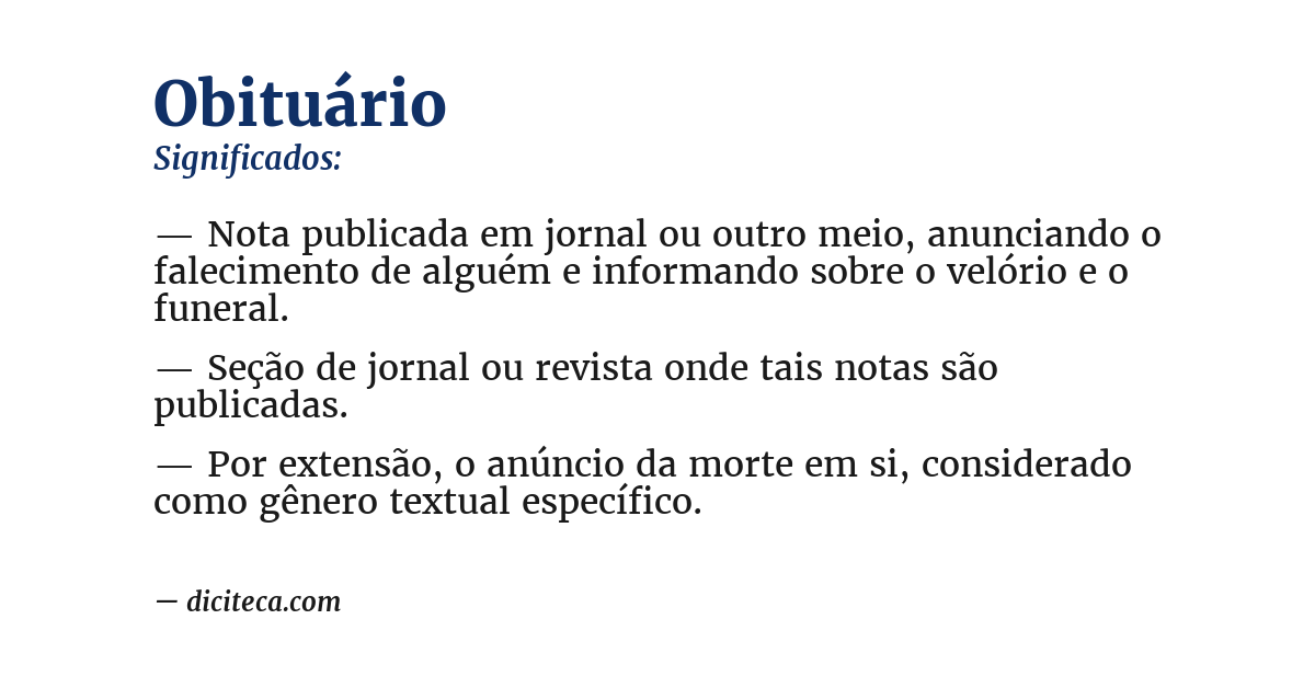 Significado de obituário