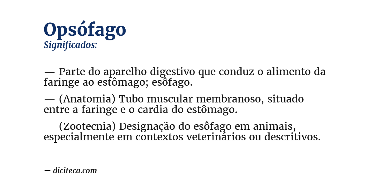 Significado de opsófago