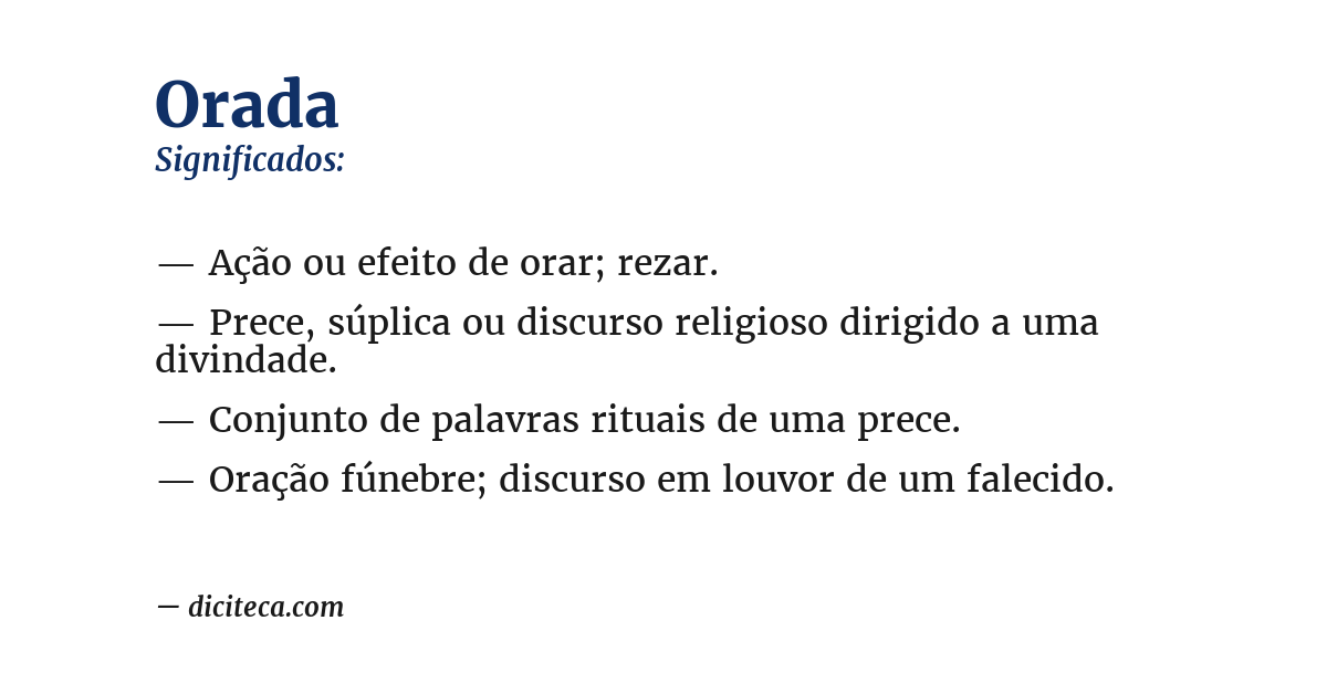 Significado de orada