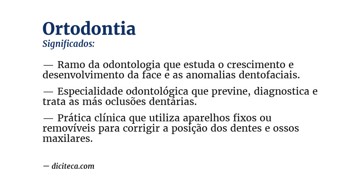 Significado de ortodontia