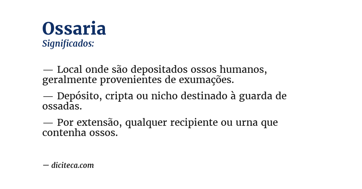 Significado de ossaria