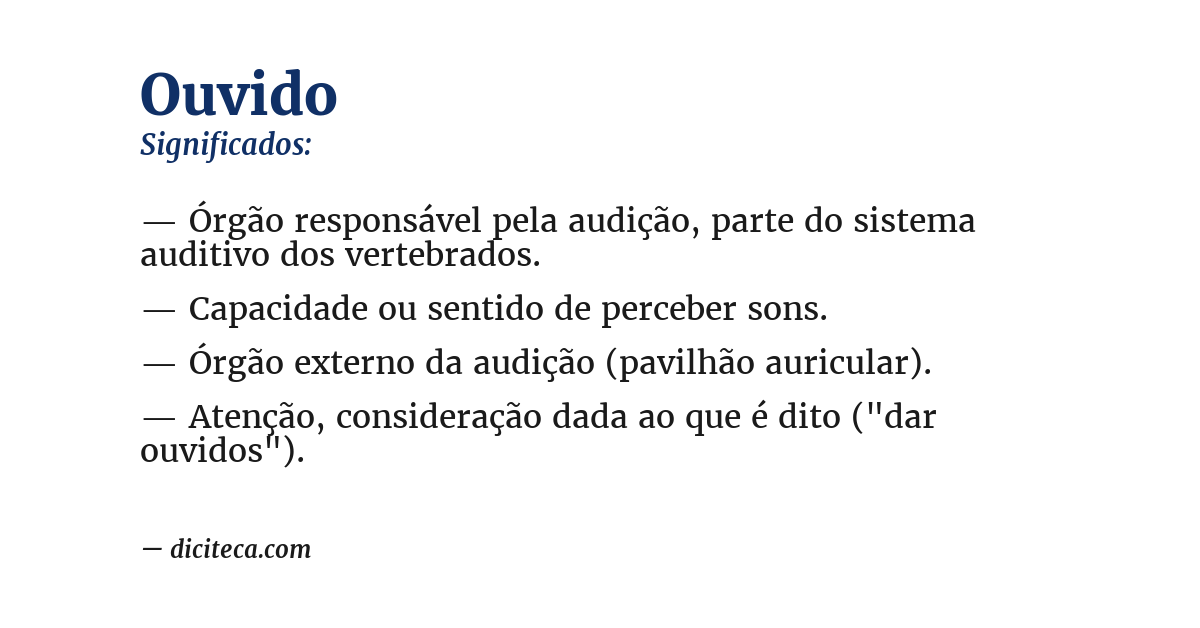Significado de ouvido