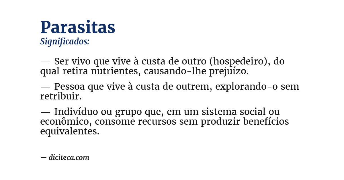 Significado de parasitas