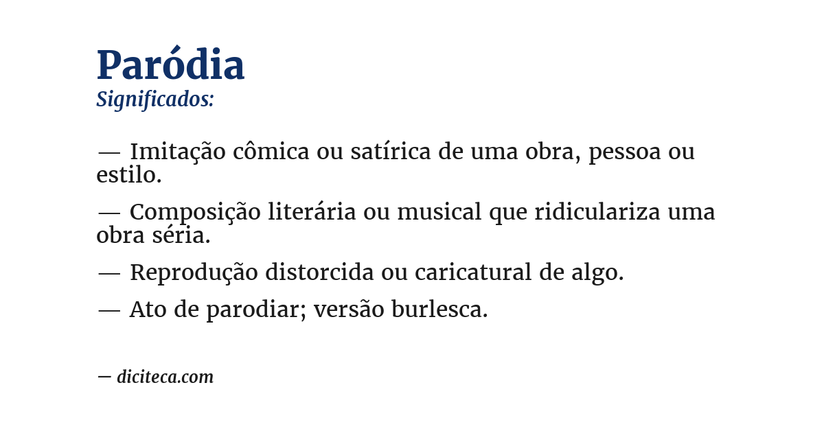 Significado de paródia