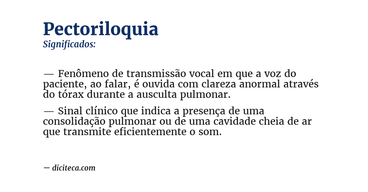 Significado de pectoriloquia
