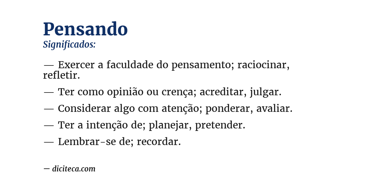 Significado de pensando