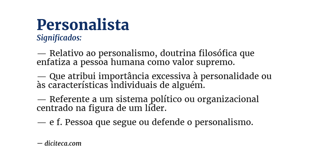 Significado de personalista