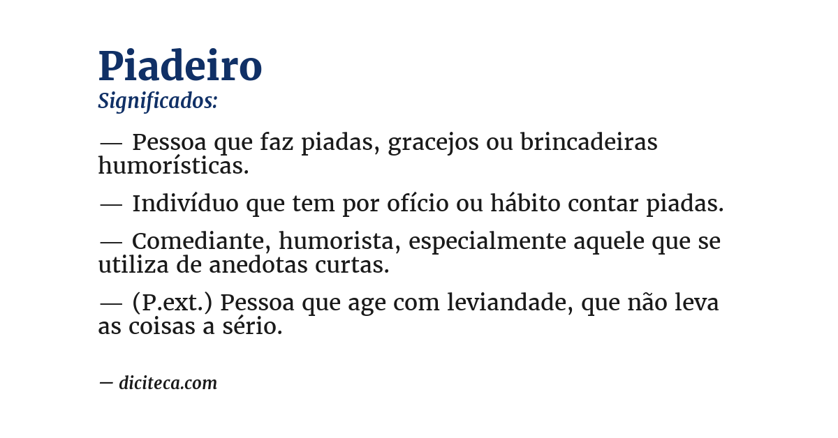 Significado de piadeiro