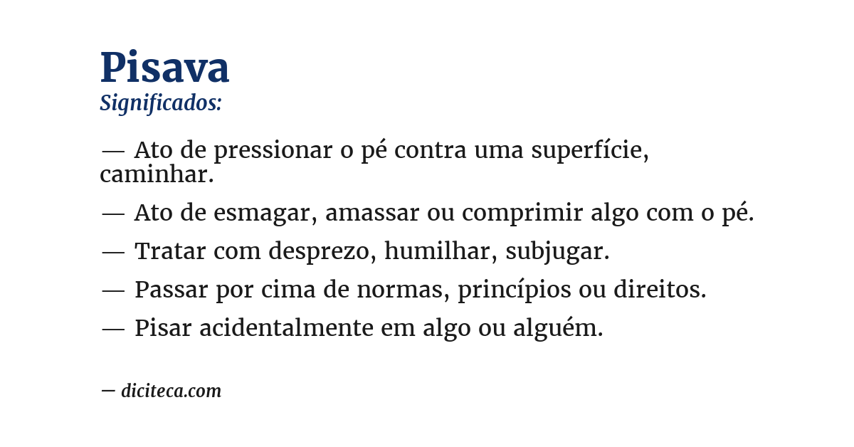Significado de pisava