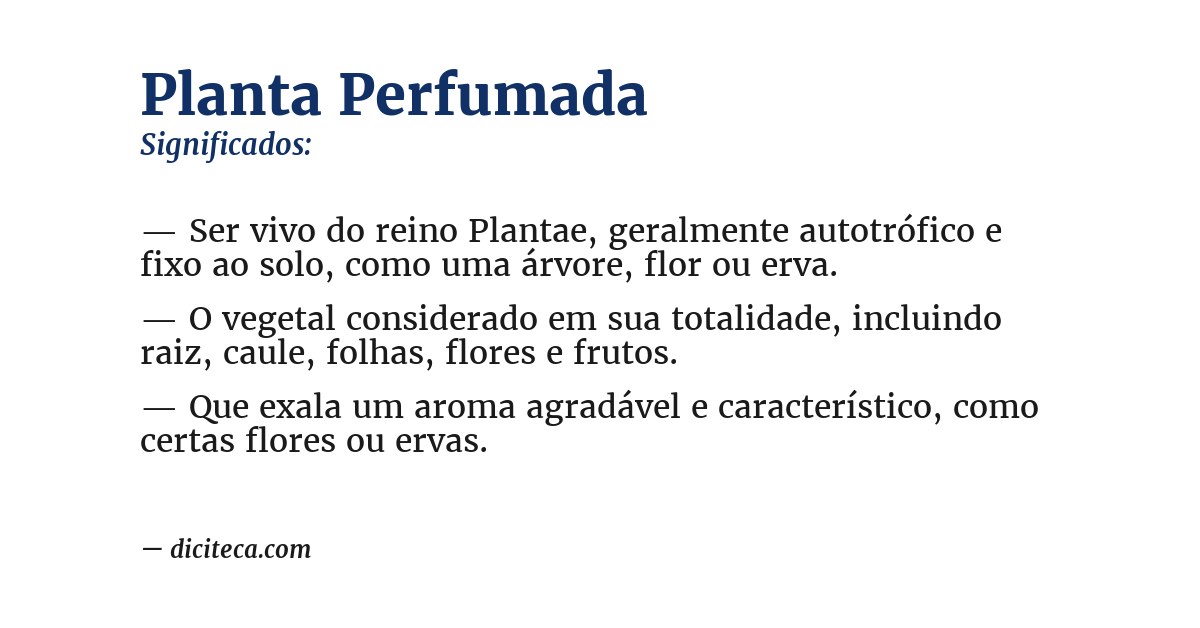 Significado de planta perfumada