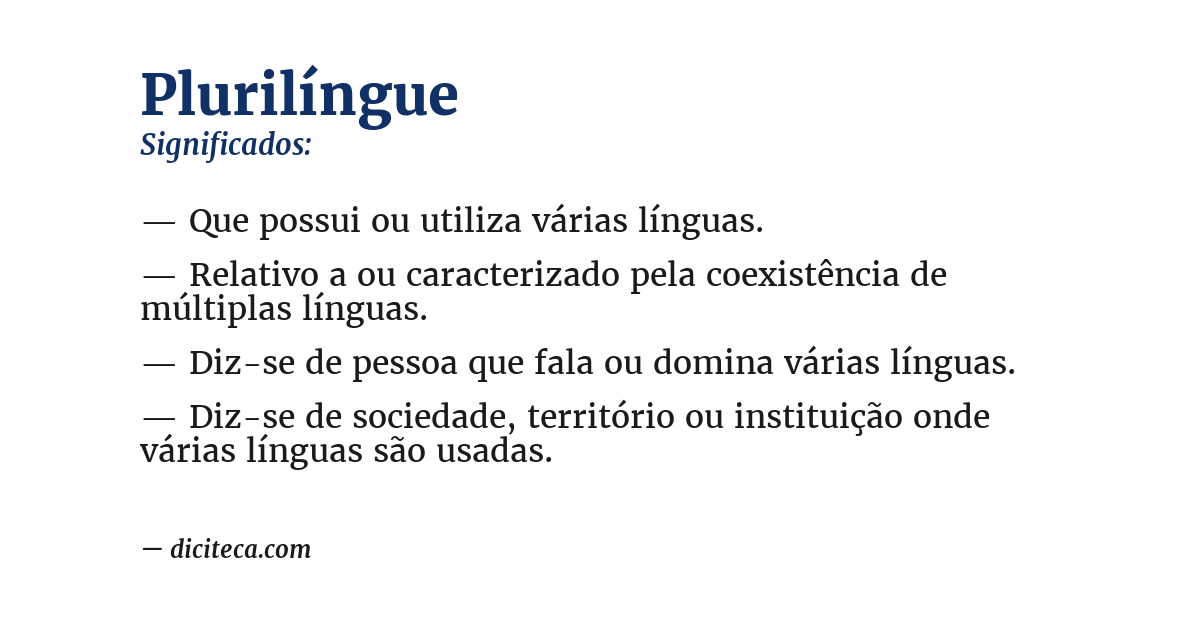 Significado de plurilíngue