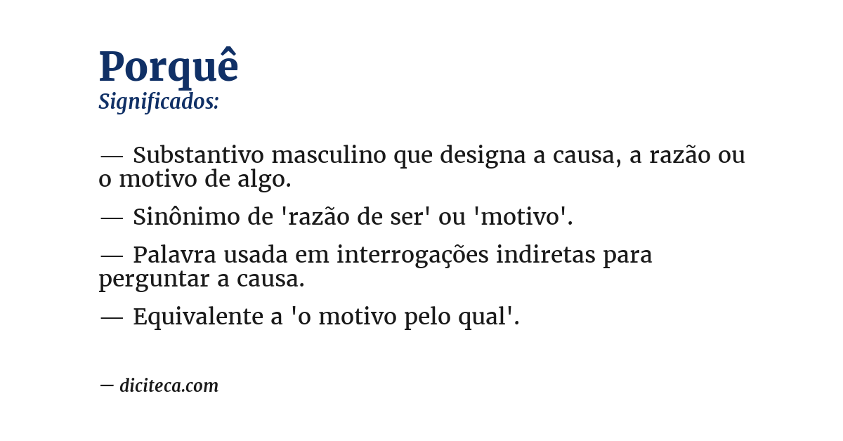 Significado de porquê
