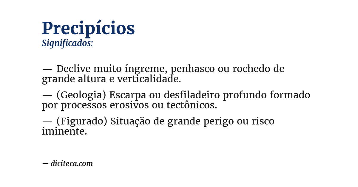 Significado de precipícios