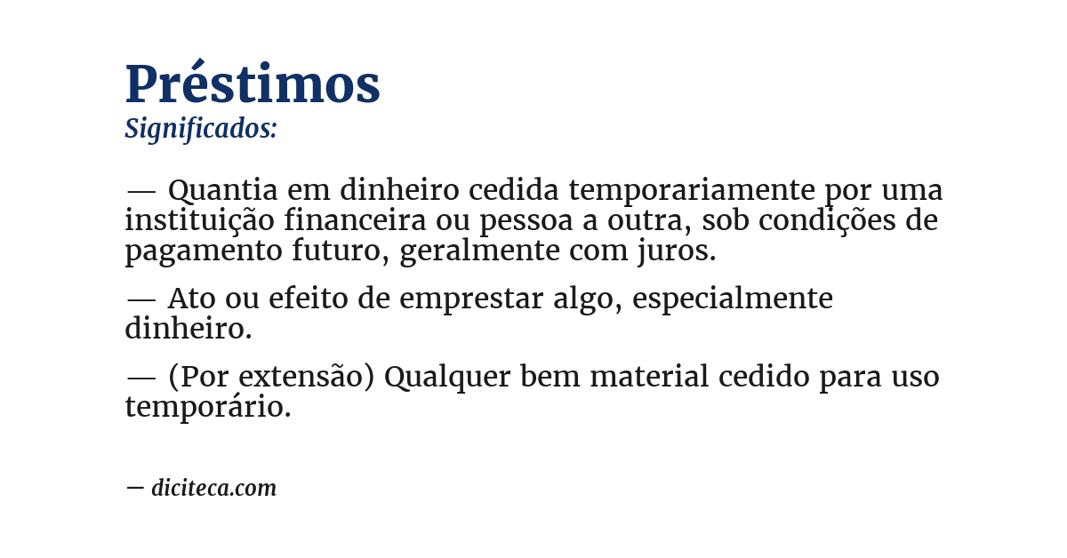 Significado de préstimos