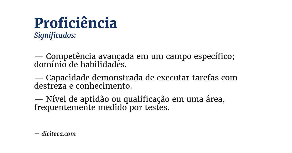 Significado de proficiência