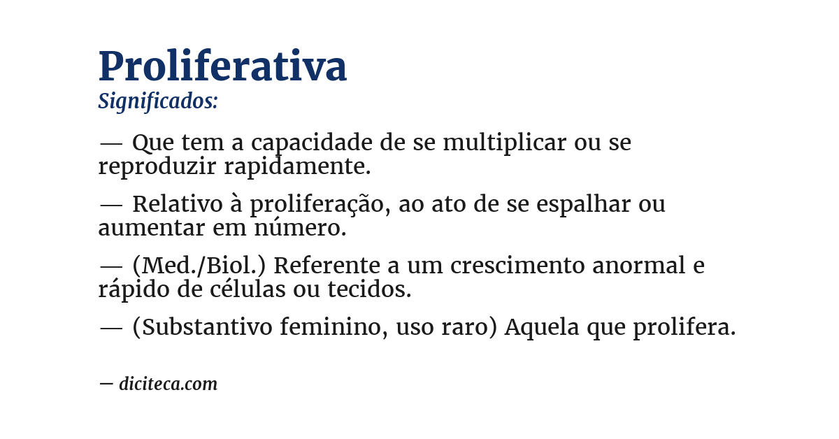 Significado de proliferativa