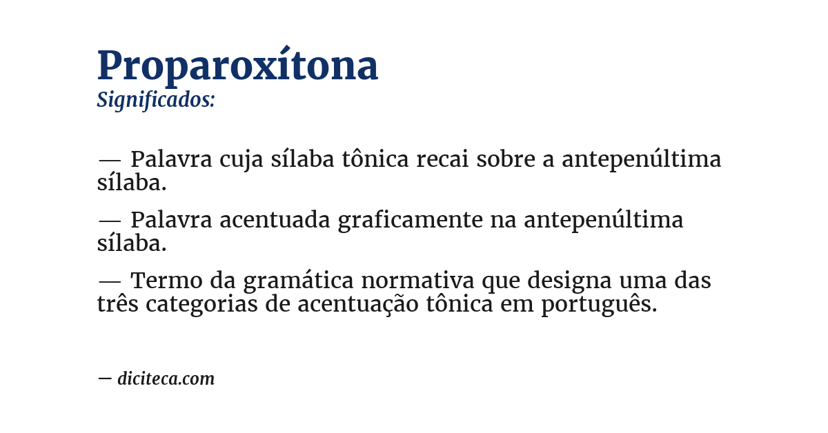 Significado de proparoxítona