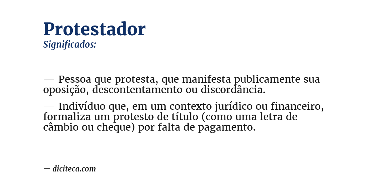 Significado de protestador