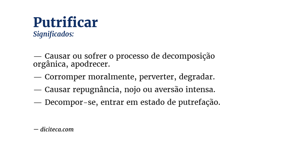 Significado de putrificar