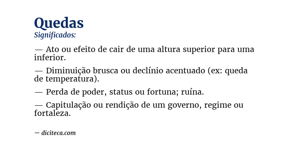 Significado de quedas
