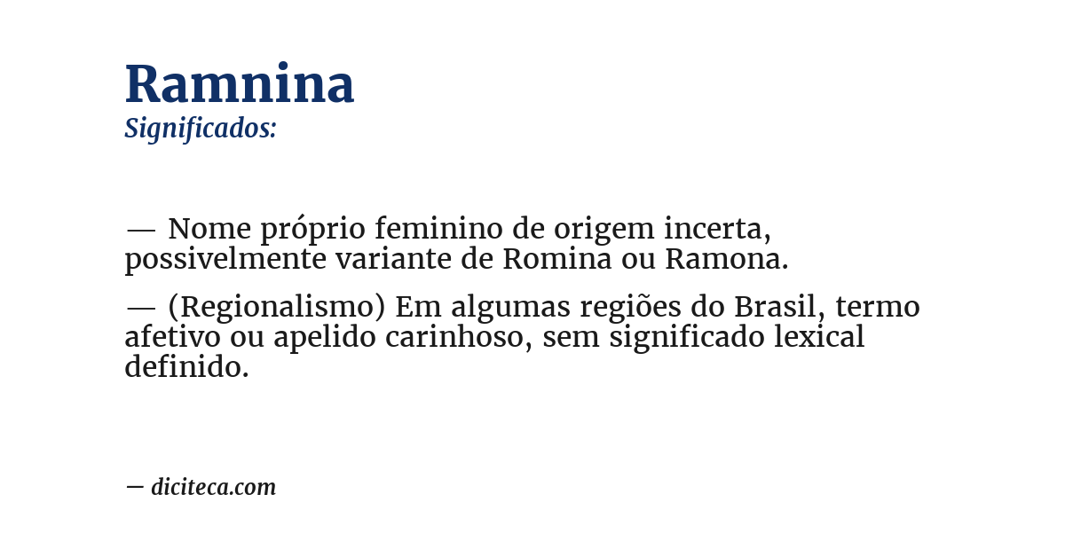 Significado de ramnina