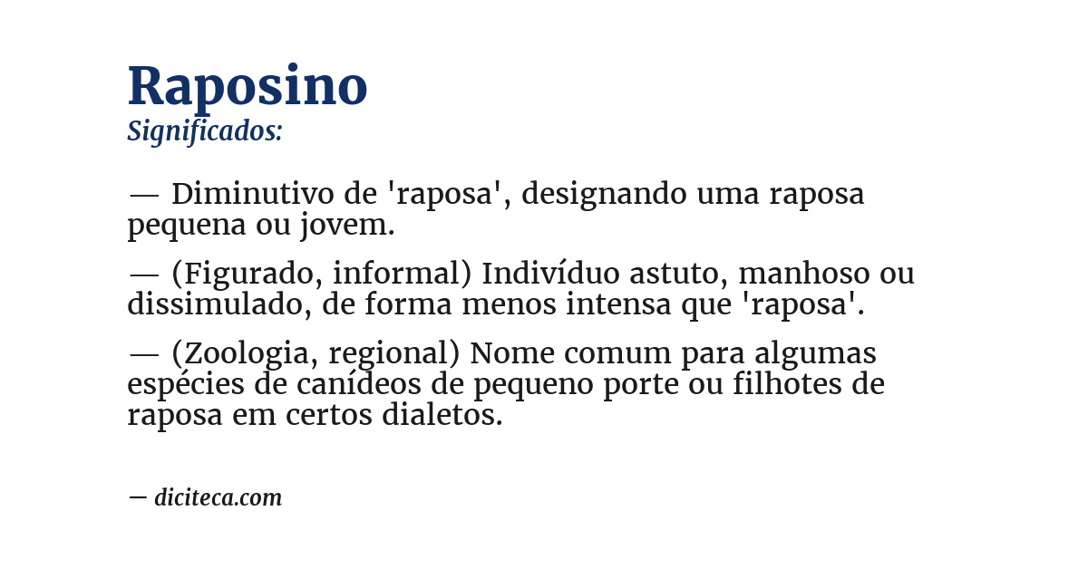 Significado de raposino
