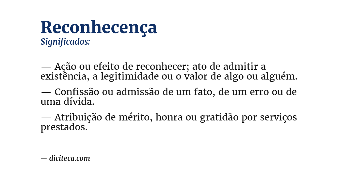 Significado de reconhecença