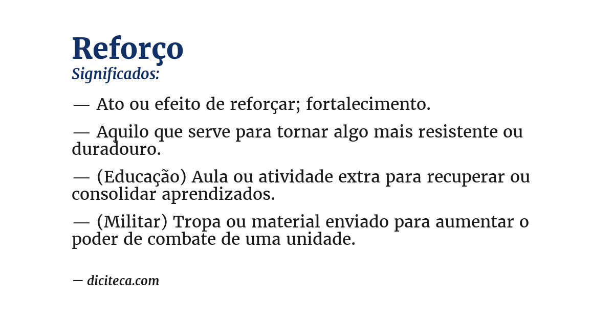 Significado de reforço