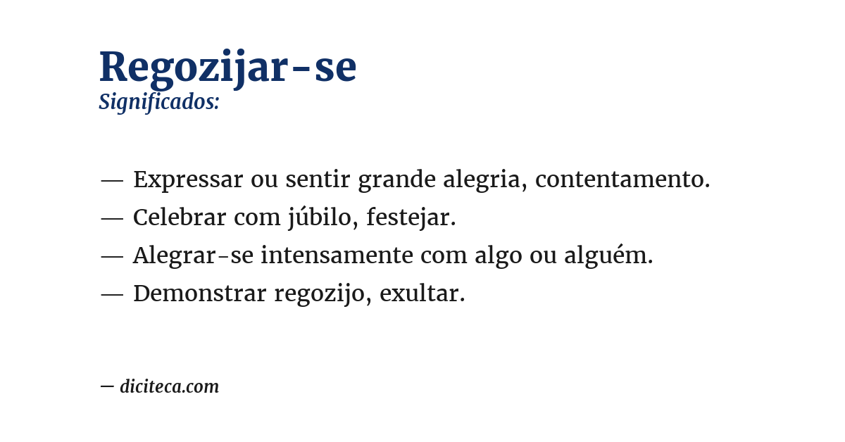 Significado de regozijar-se