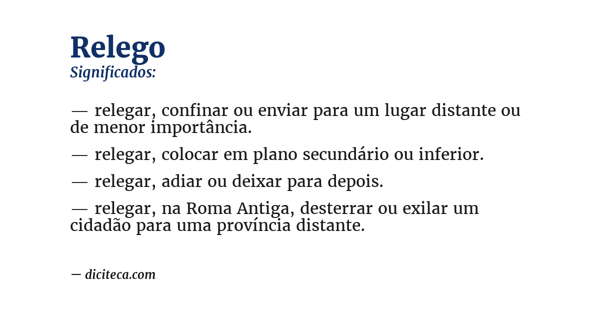 Significado de relego