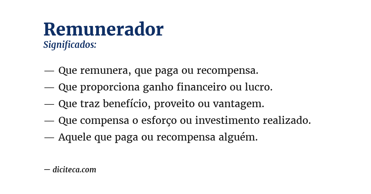 Significado de remunerador