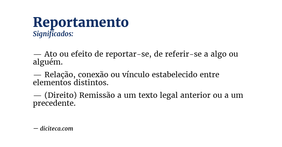 Significado de reportamento