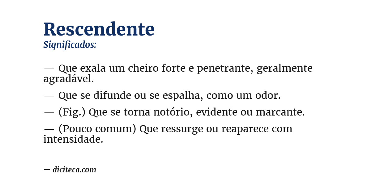 Significado de rescendente