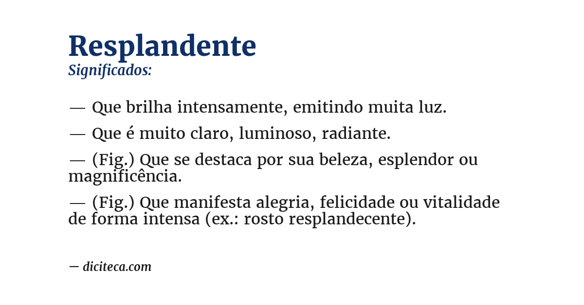 Significado de resplandente