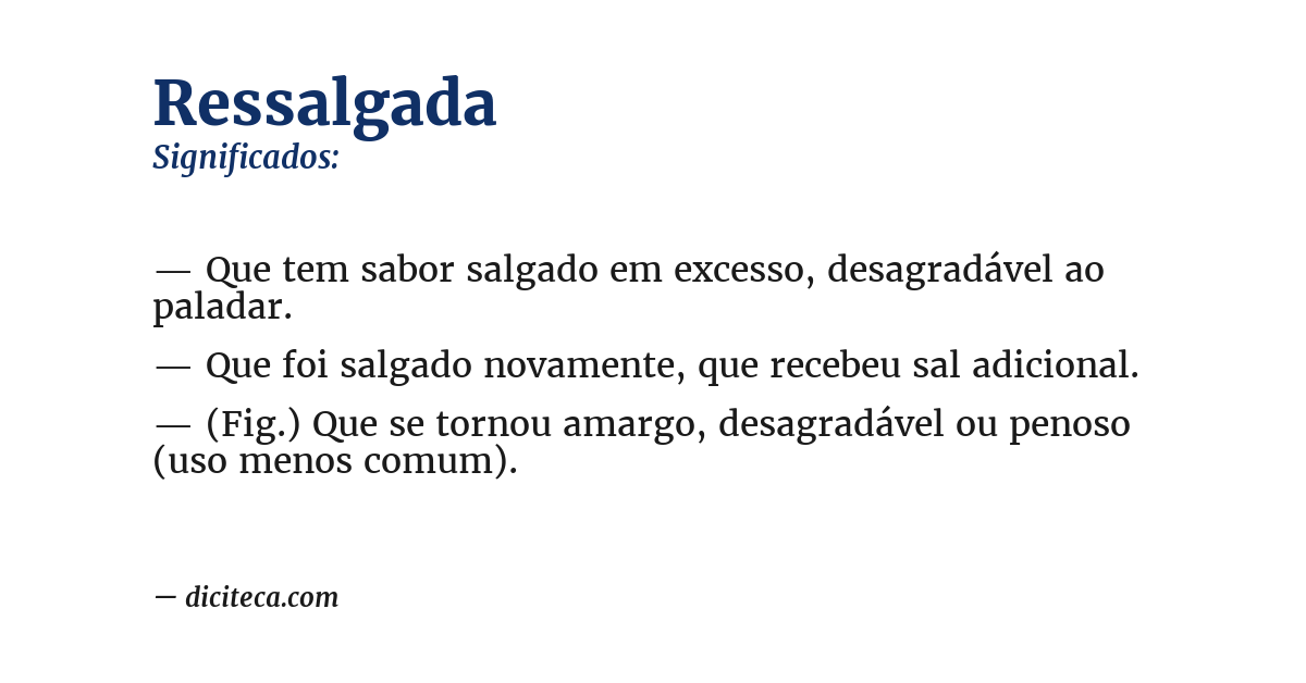 Significado de ressalgada