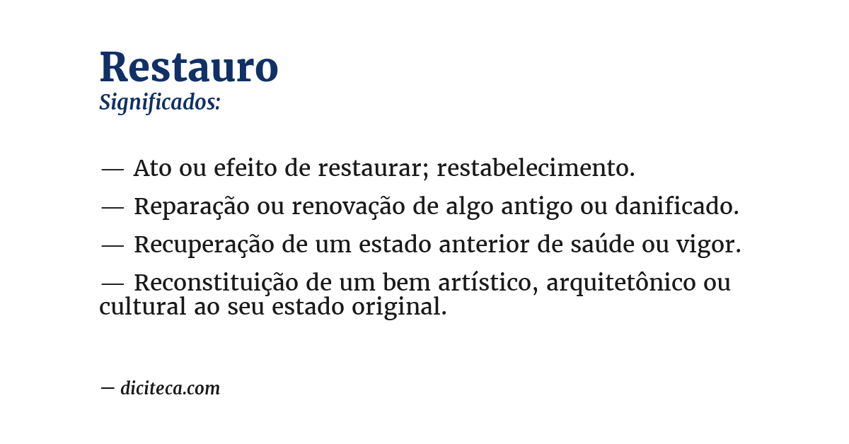 Significado de restauro
