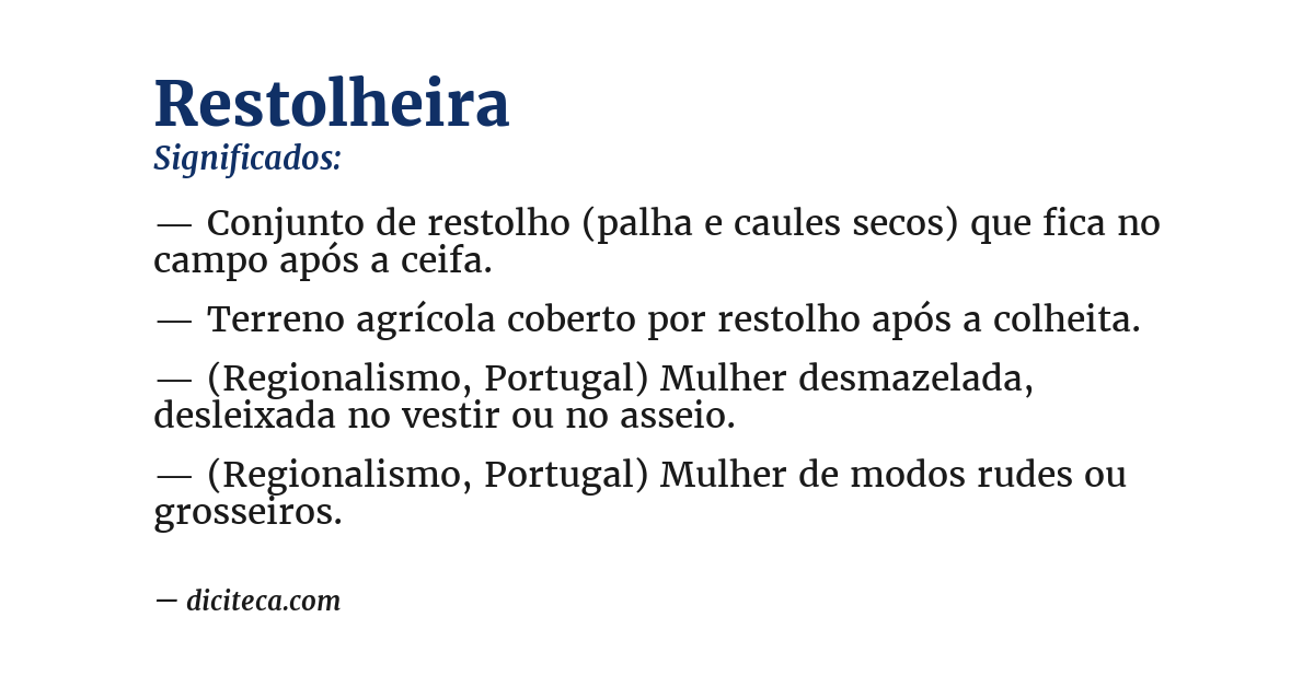 Significado de restolheira