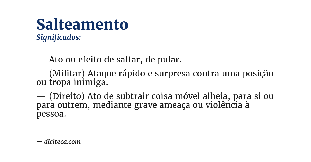 Significado de salteamento