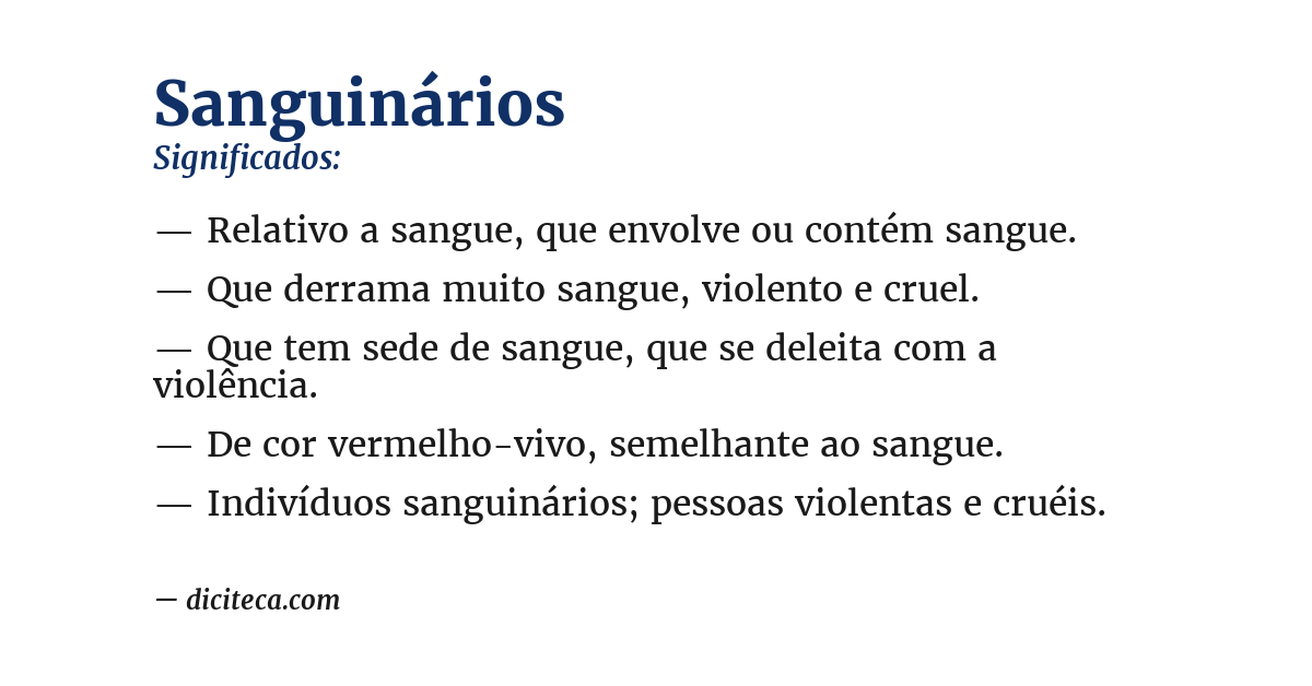 Significado de sanguinários