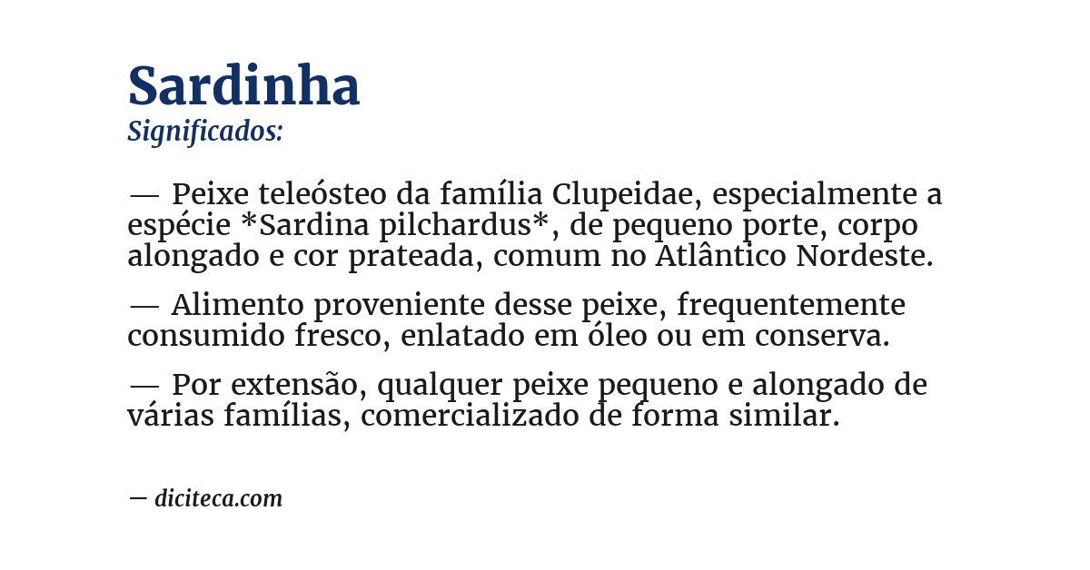 Significado de sardinha