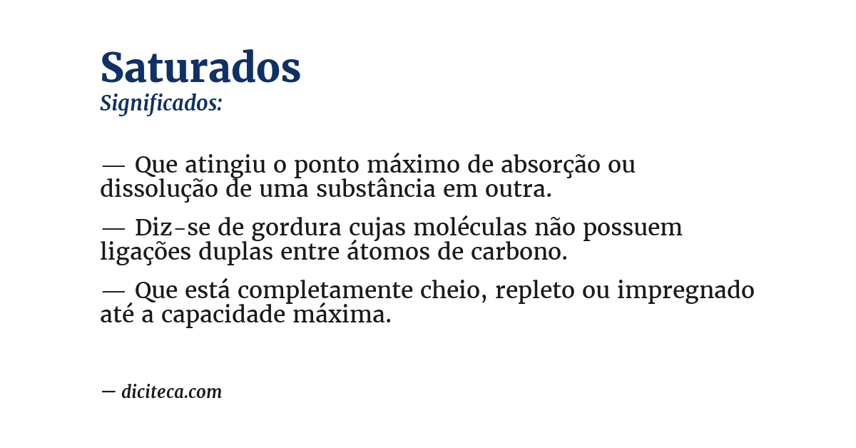 Significado de saturados