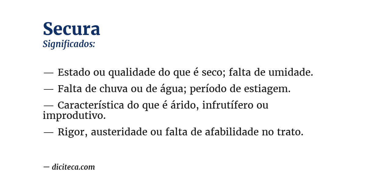 Significado de secura