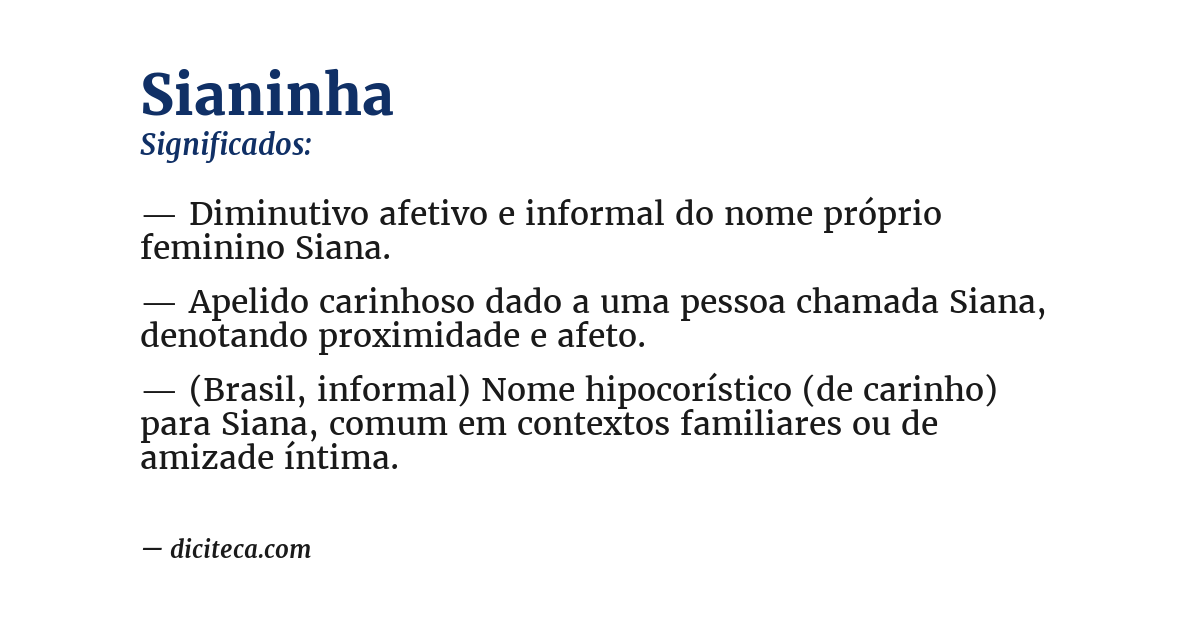 Significado de sianinha